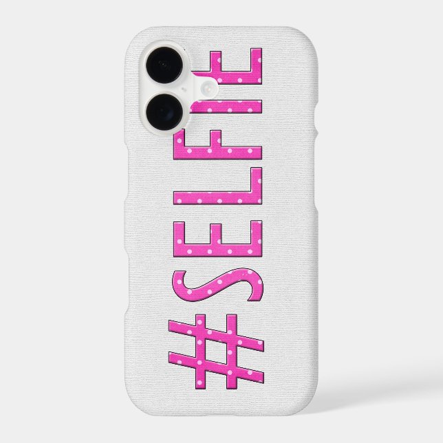 Pink "Selfie" Polka Dot Case-Mate iPhone Case (Back)