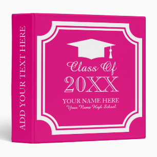 Pink senior year graduation photo album binders
