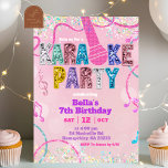 Pink Sequin Glitter Karaoke Party Birthday Invitat Invitation<br><div class="desc">Pink Sequin Glitter Karaoke Party Birthday Invitation,  Music Singing Party Birthday Invite,  Editable Singer Kids Birthday Party</div>