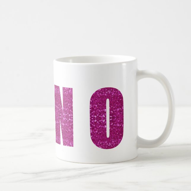 pink sequined no coffee mug (Right)