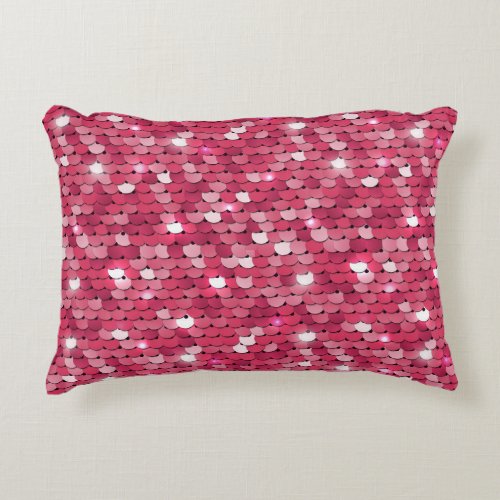 Pink sequined texture vintage pattern accent pillow