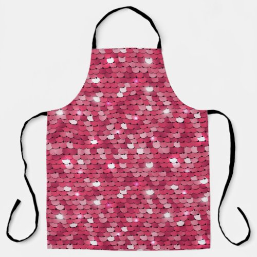 Pink sequined texture vintage pattern apron