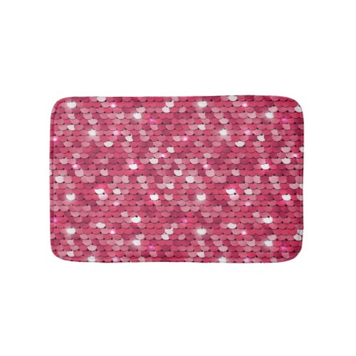 Pink sequined texture vintage pattern bath mat