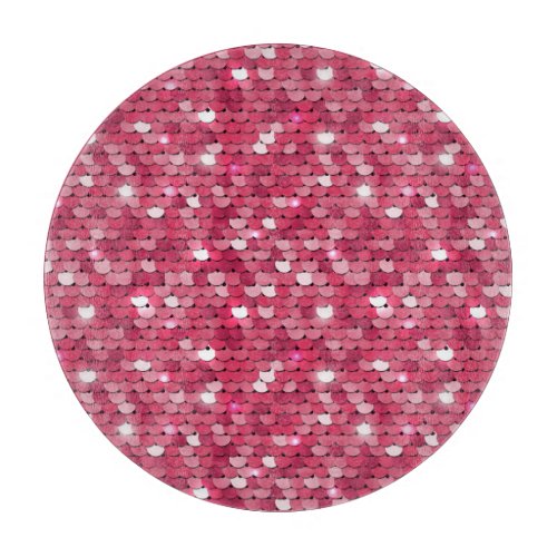 Pink sequined texture vintage pattern cutting board