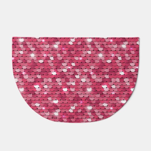 Pink sequined texture vintage pattern doormat
