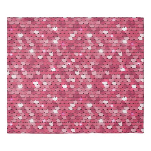 Pink sequined texture vintage pattern duvet cover