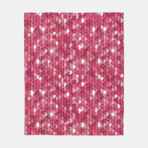 Pink sequined texture, vintage pattern fleece blanket
