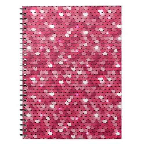 Pink sequined texture vintage pattern notebook