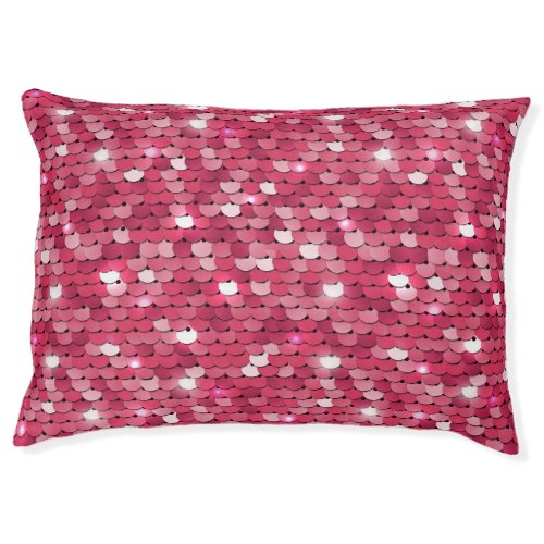 Pink sequined texture vintage pattern pet bed