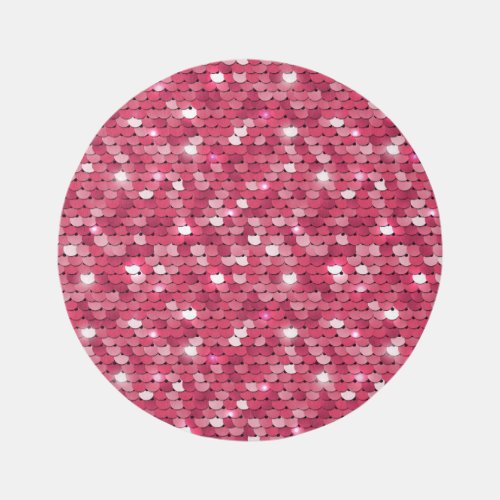 Pink sequined texture vintage pattern rug