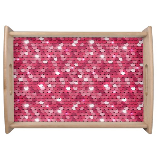 Pink sequined texture vintage pattern serving tray