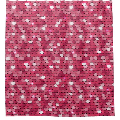 Pink sequined texture vintage pattern shower curtain