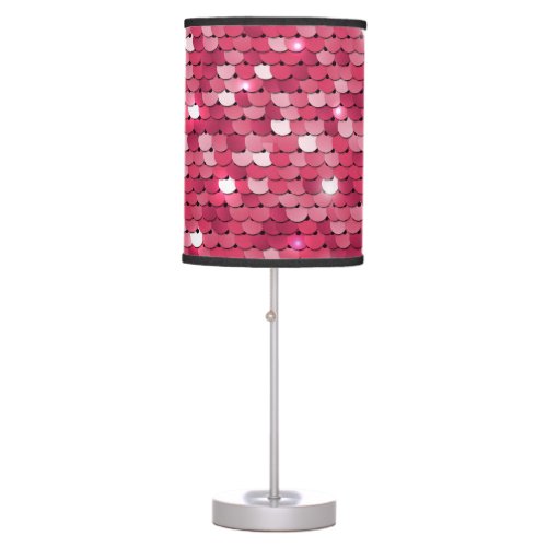 Pink sequined texture vintage pattern table lamp