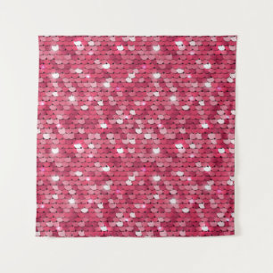Pink sequined texture, vintage pattern tapestry