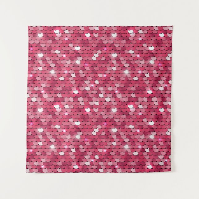 Pink sequined texture, vintage pattern tapestry (Front)