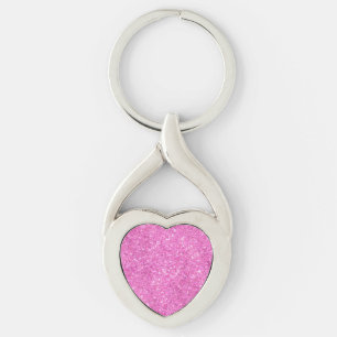 Pink Sequins Bling Keychain