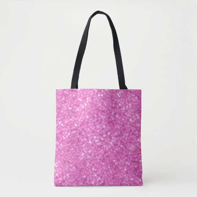 Pink Sequins Bling Tote Bag (Front)