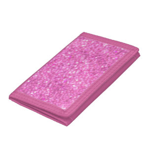 Pink Sequins Bling Tri-fold Wallet
