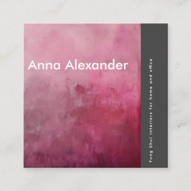 Pink Serenity Design 1 Square Business Card (Front)