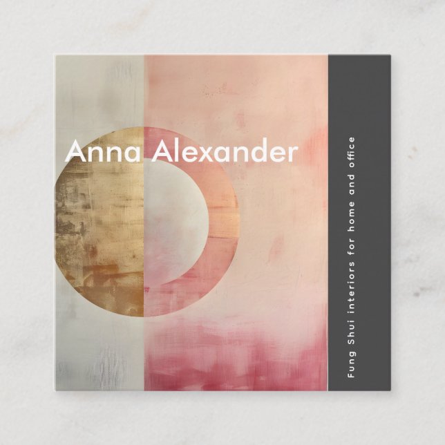 Pink Serenity Design 7 Square Business Card (Front)