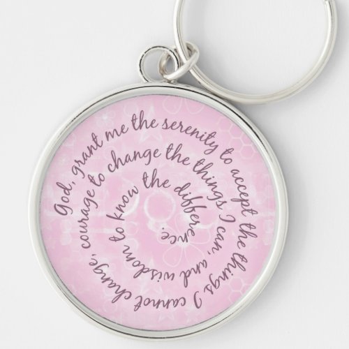 Pink Serenity Prayer Keychain _ Customized