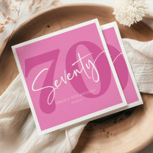 Pink Seventy 70th Seventieth Birthday Party Napkins