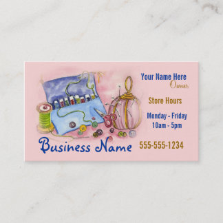 Pink Sewing Kit Business Card