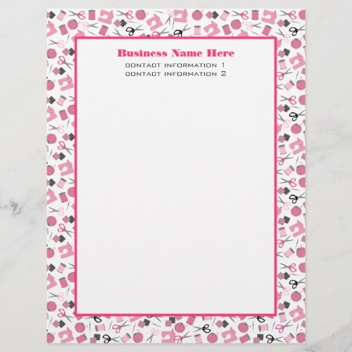 Pink Sewing Letterhead