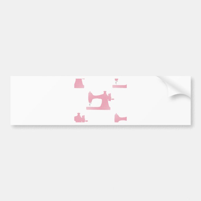 pink sewing machine bumper sticker (Front)