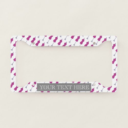 Pink Sewing Mannequin Fashion Costume Designer License Plate Frame