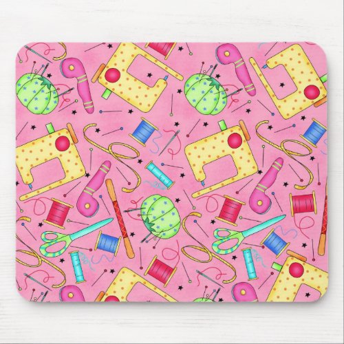 Pink Sewing Notions Mousepad
