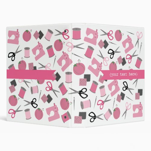 Pink Sewing Themed Personalized Binder