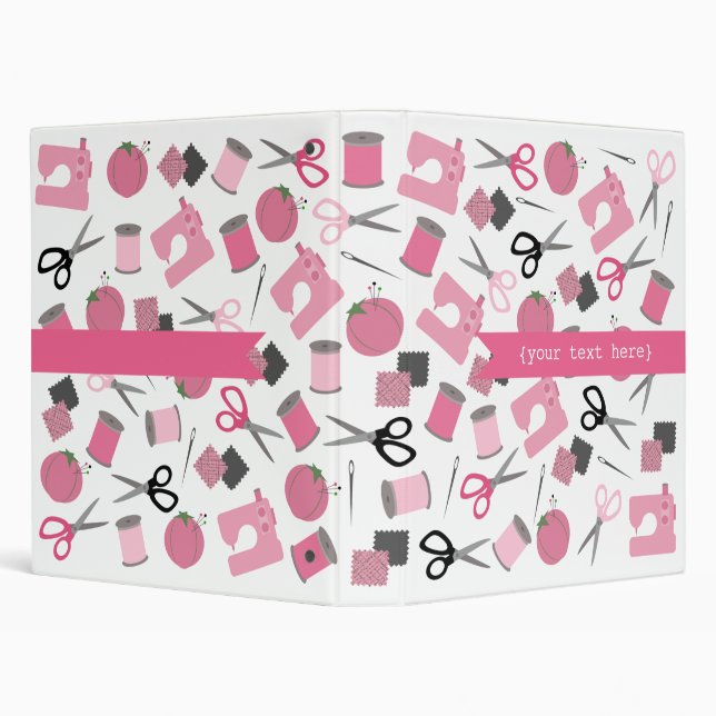 Pink Sewing Themed Personalized Binder (Background)