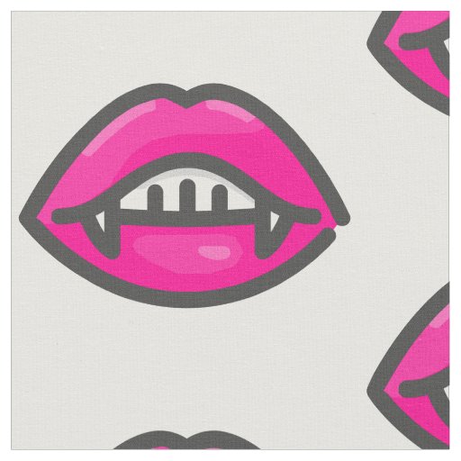 pink sexy halloween vampire teeth fabric