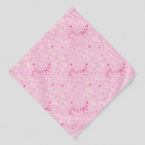 Pink Shabby Chic Bows Pattern Bandana
