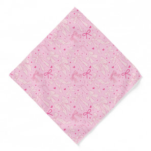 Pink Shabby Chic Bows Pattern Bandana