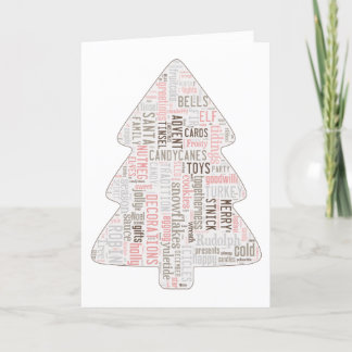 Pink shabby chic Christmas tree card
