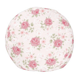 Pink,shabby chic,vintage,floral,victorian,white, pouf