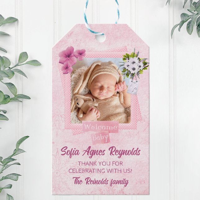 Pink Shabby Style Baby Gift Tags (Creator Uploaded)