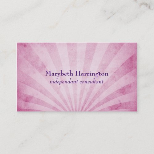 Pink Shabby Texture Striped Sunrays Business Card