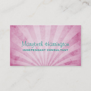 Pink Shabby texture Sunrays Business Card