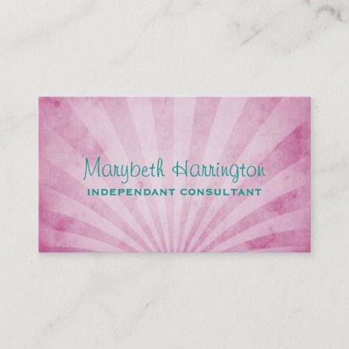 Pink Shabby texture Sunrays Business Card