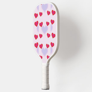 Pink shaded hearts pattern pickleball paddle