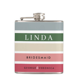 Pink Shades Bridesmaid Hip Flask Custom Wedding