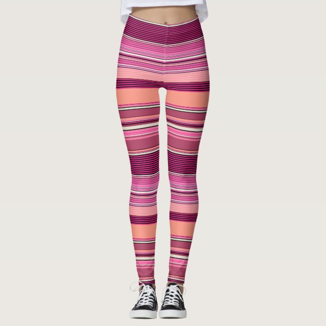 Pink Shades Illusion Stripe Leggings ★Psydefx★ (Front)