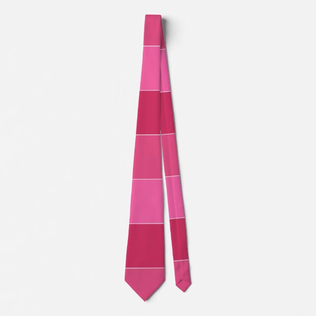 Pink Shades of Hawaii Stripes Neck Tie (Front)