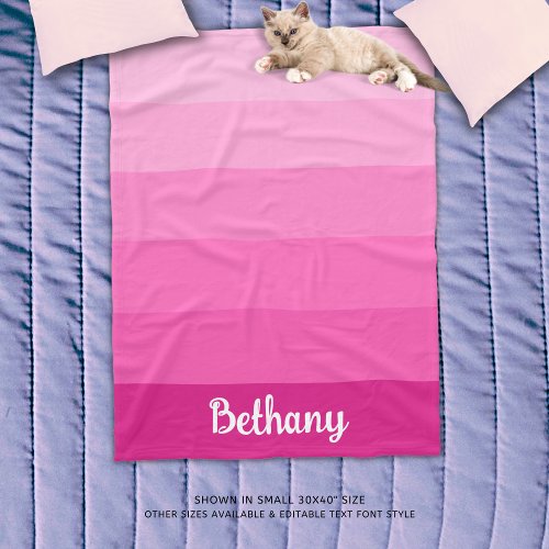 Pink Shades Personalized Fleece Blanket