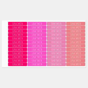Pink Shades School Class Clothing Kids' Labels
