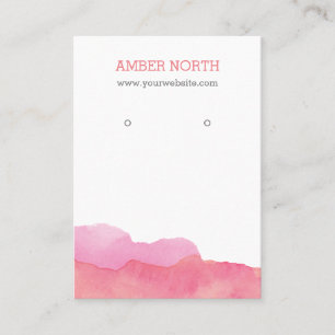Pink Shades Watercolor Jewelry Earring Display Business Card