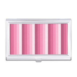 Pink shadow stripes business card case